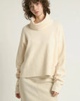 Look By M Sweater One size Dolman Funnelneck Pullover Sweater - Cream