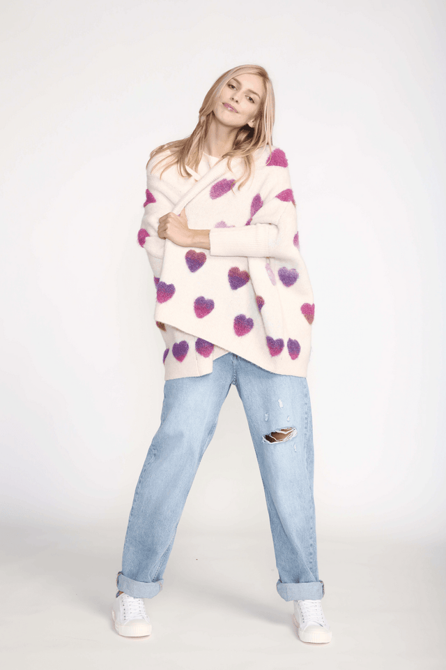Look by M Sweater Sweet Love Open Front Cardigan