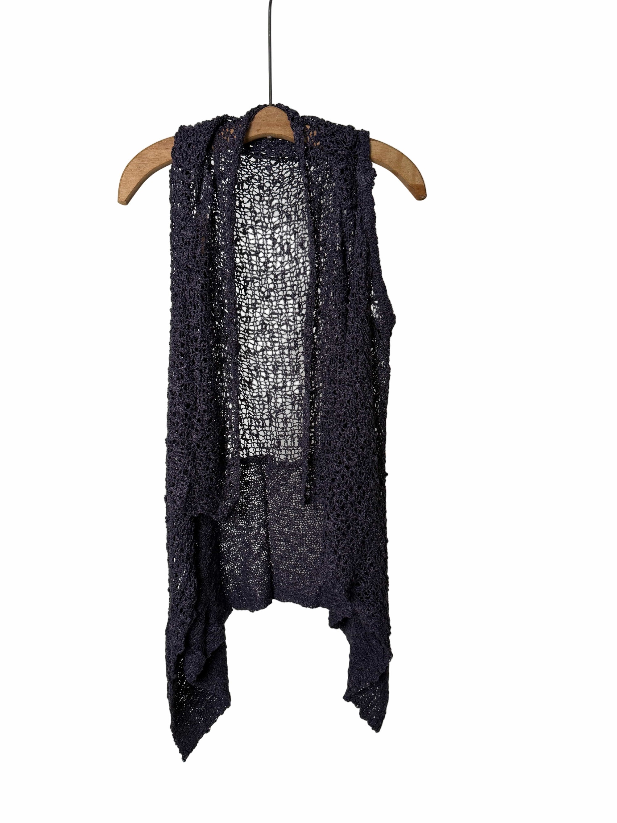 Lost River vest Reversible Popcorn Knit Shawl Vest - Eggplant