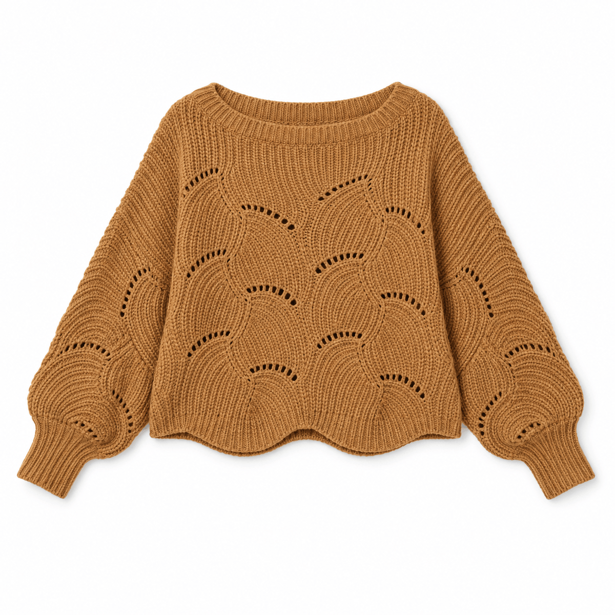 Magic Scarf Sweater Sunday Cable Knit Poncho Sweater - Camel