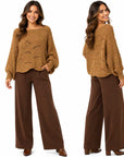 Magic Scarf Sweater Sunday Cable Knit Poncho Sweater - Camel