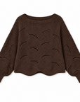 Magic Scarf Sweater Sunday Cable Knit Poncho Sweater - Chocolate
