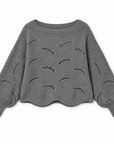 Magic Scarf Sweater Sunday Cable Knit Poncho Sweater - Grey