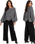 Magic Scarf Sweater Sunday Cable Knit Poncho Sweater - Grey