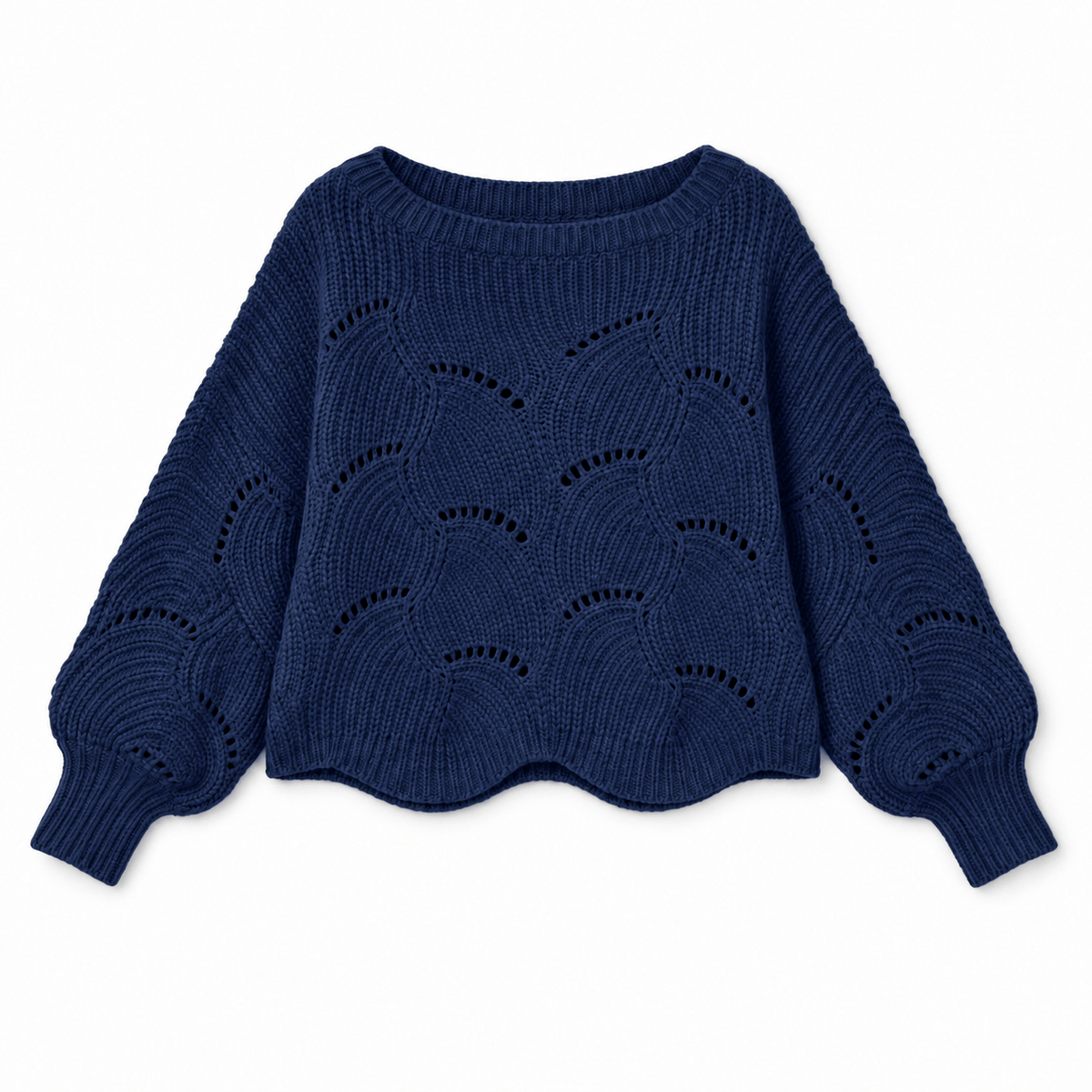Magic Scarf Sweater Sunday Cable Knit Poncho Sweater - Navy