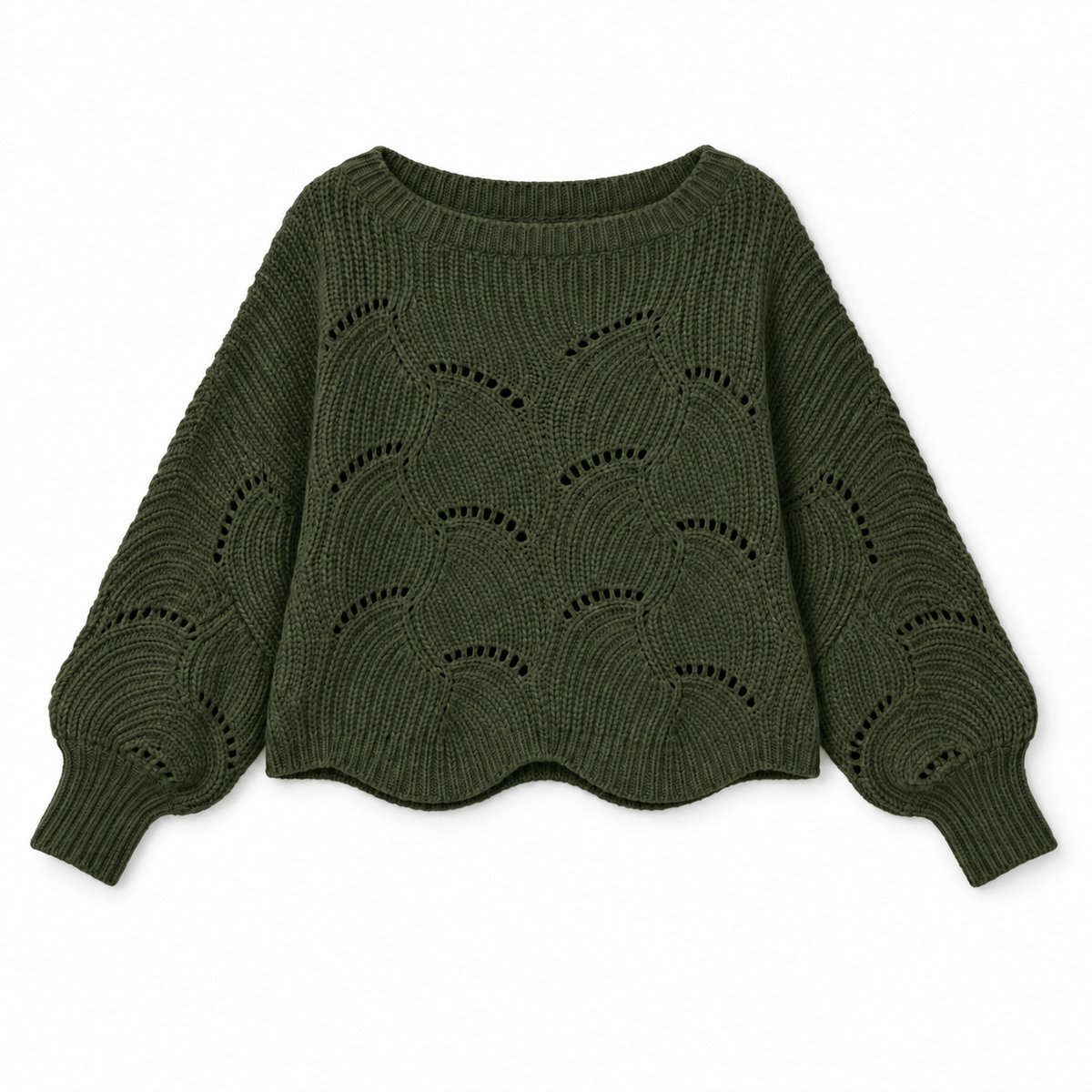 Magic Scarf Sweater Sunday Cable Knit Poncho Sweater - Olive