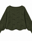 Magic Scarf Sweater Sunday Cable Knit Poncho Sweater - Olive
