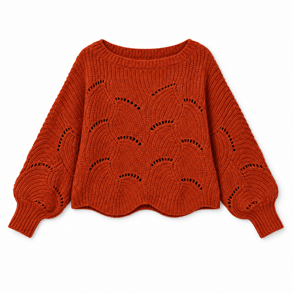 Magic Scarf Sweater Sunday Cable Knit Poncho Sweater - Paprika
