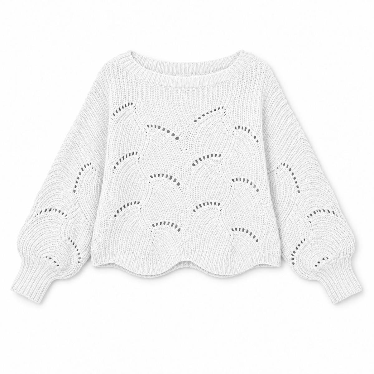 Magic Scarf Sweater Sunday Cable Knit Poncho Sweater - White