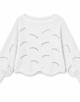 Magic Scarf Sweater Sunday Cable Knit Poncho Sweater - White