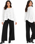 Magic Scarf Sweater Sunday Cable Knit Poncho Sweater - White
