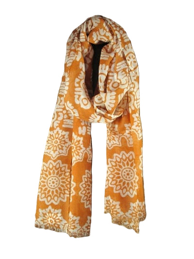 Nusantara Medallion Print Sheer Wool Stole
