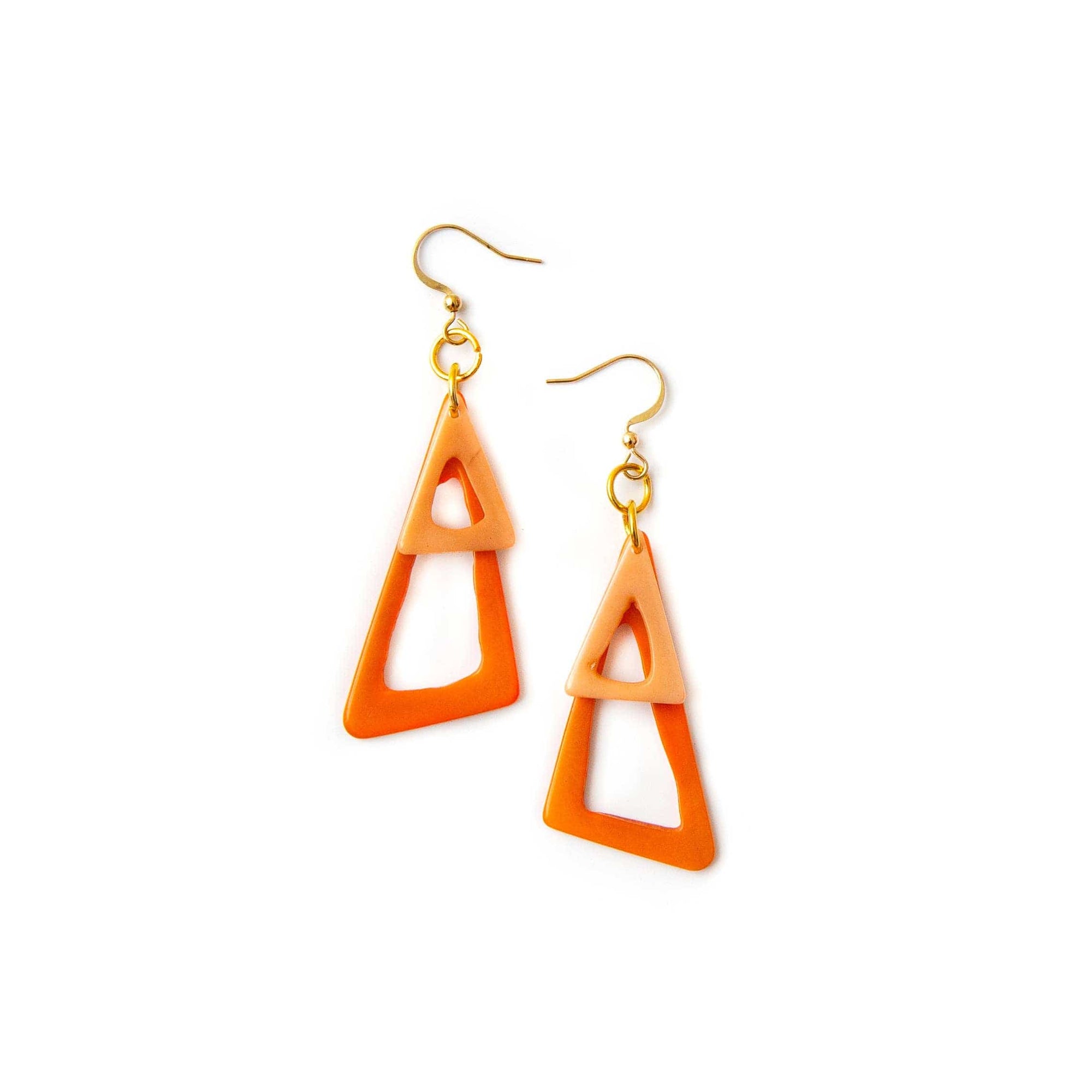 Organic Tagua Jewelry earrings Orange/Peach Maila Earrings