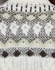 Pol Clothing Cardigan OS / OATMEAL Fair Isle Pattern Cable Button Front Knit Cardigan