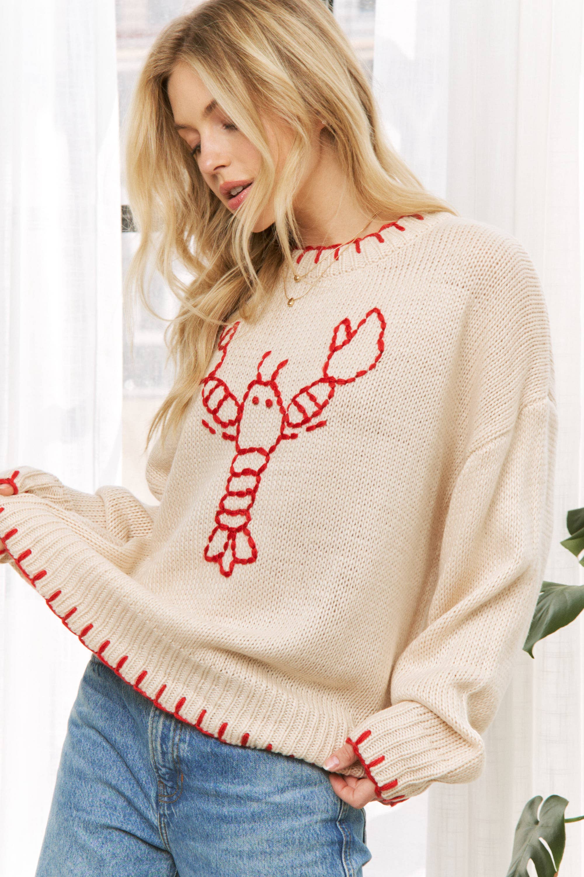 Sweet Generis Sweater Lovely Lobster Pullover