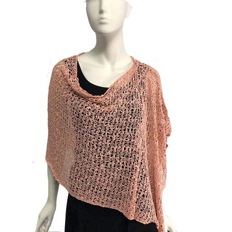 Tanami Poncho Blush Popcorn Knit Poncho Biasa (Blush)