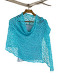 Tanami Poncho Caribbean Blue Popcorn Knit Poncho Biasa (Caribbean Blue)