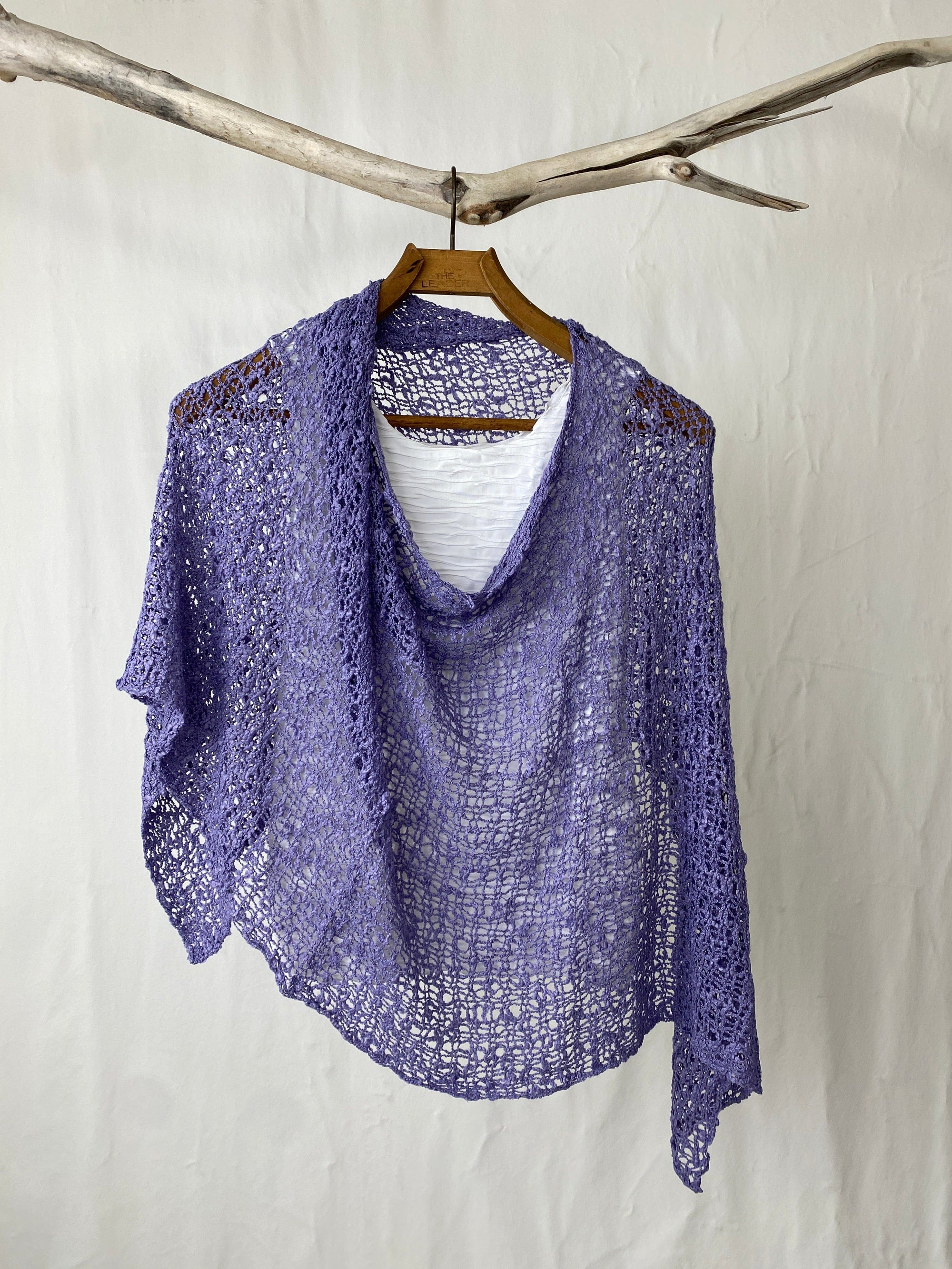 Tanami Poncho Lilac Popcorn Knit Poncho Biasa