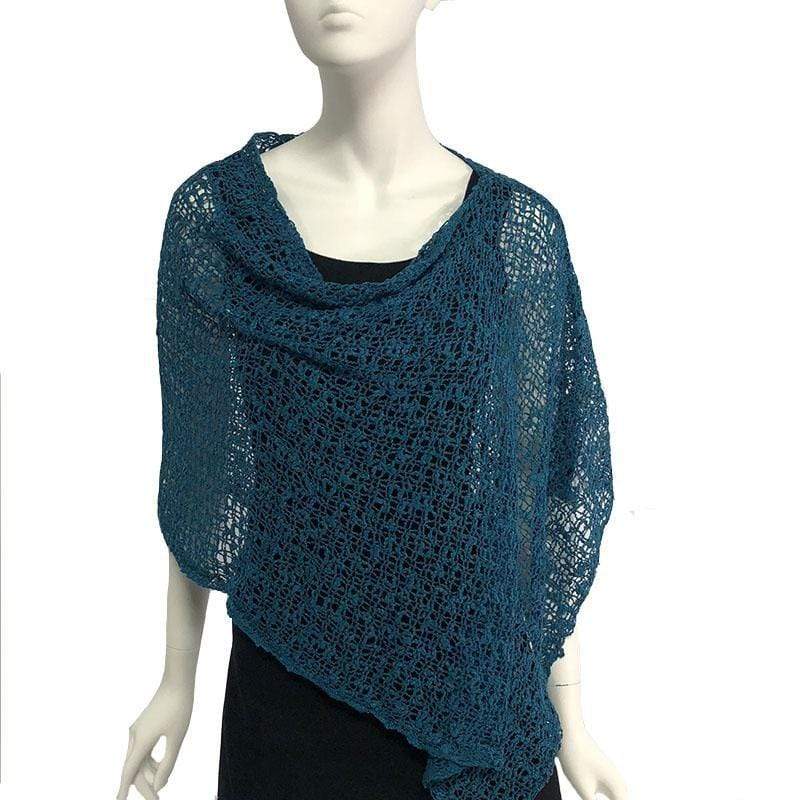 Tanami Poncho Rain Forest Popcorn Knit Poncho Biasa (Rain Forest)