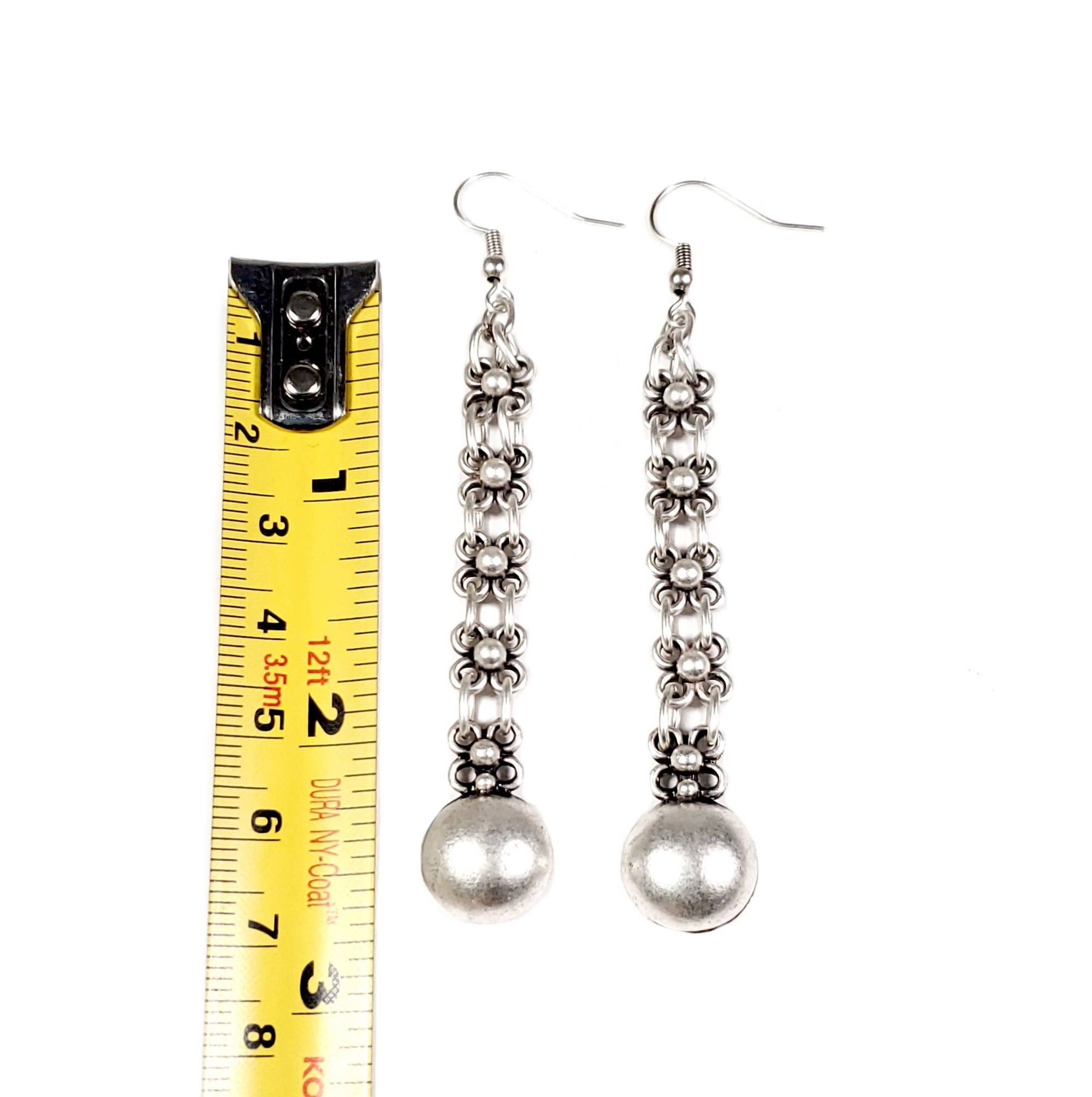 The Ancient Bazaar Jewelry &amp; Accessories Earring Boho Long floral Pewter Earrings