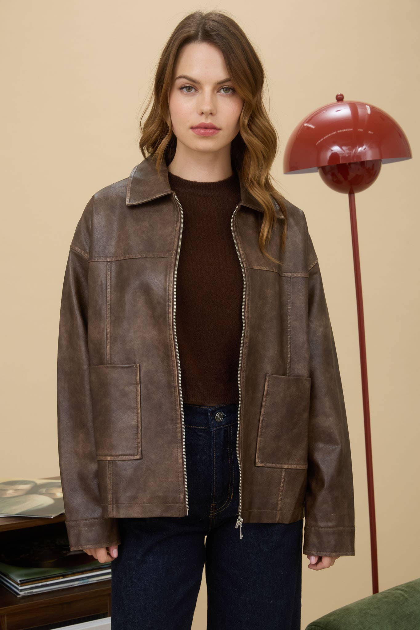 Washed Faux Leather Dylan Jacket – Haystacks