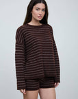 The Workshop Studio Sweater STRIPE CREW NECK BOXY PULLOVER SWEATER