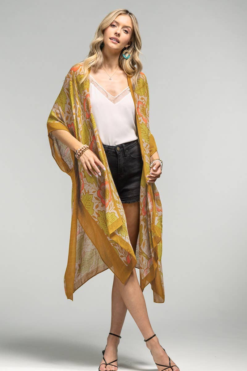 Urbanista Kimono FLOWER/RETRO Vintage Floral Print Kimono