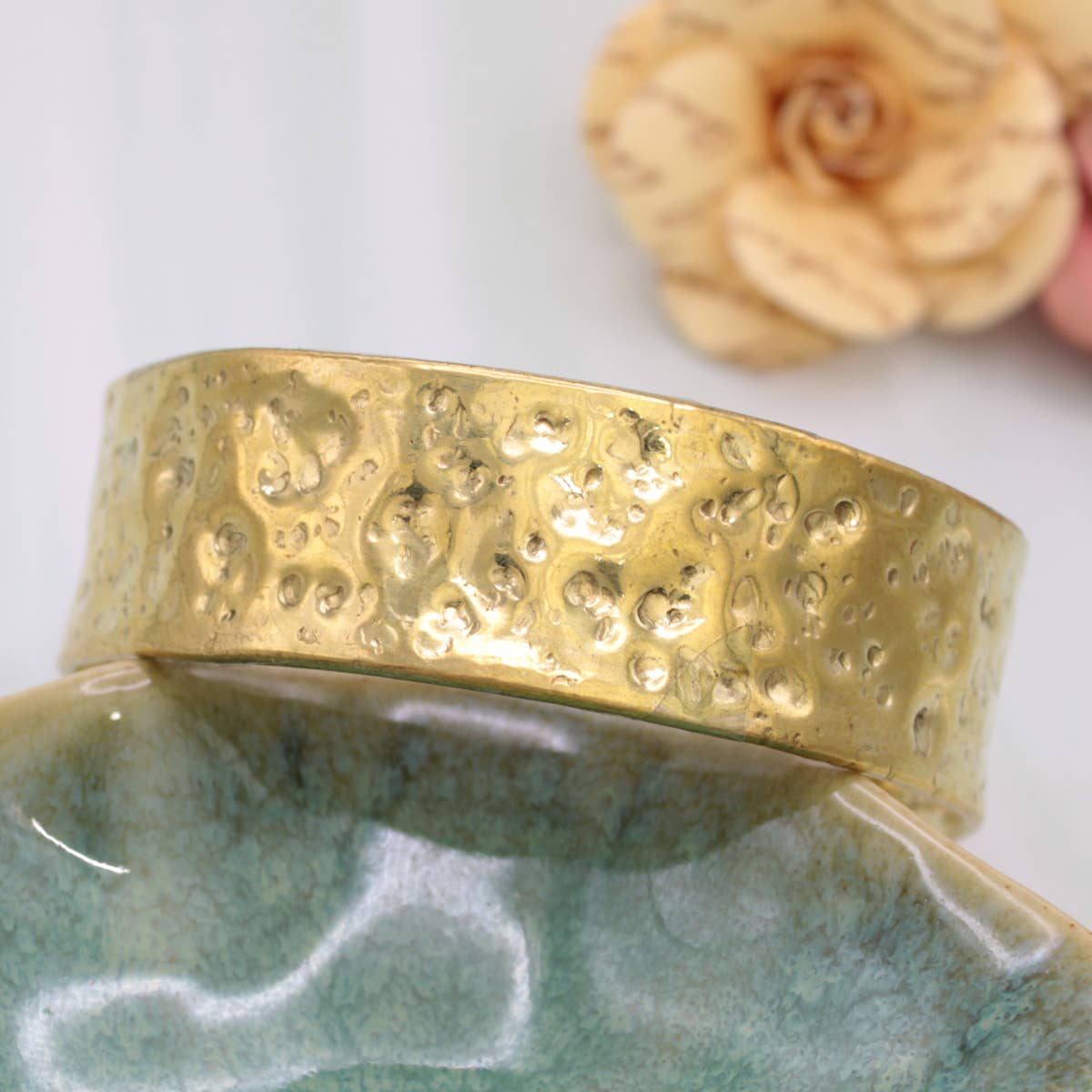 ZAD Forged From Gold Textured Cuff Bracelet