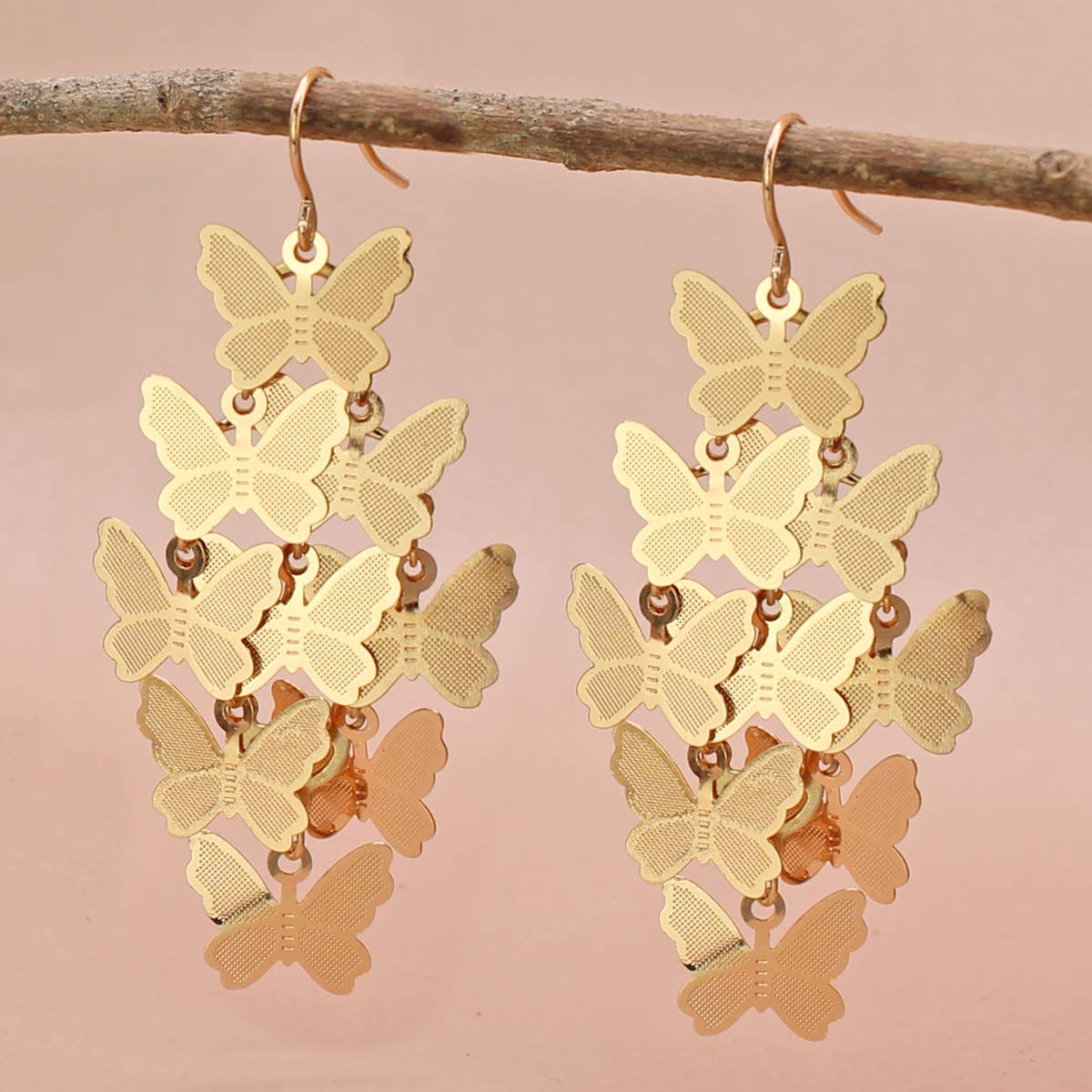 ZAD jewelry Butterfly Flurry Gold Earrings