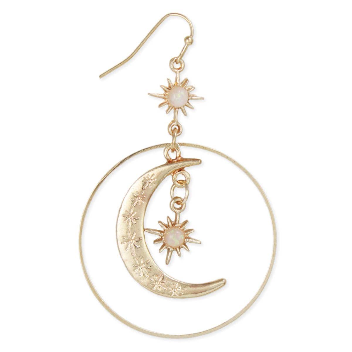 ZAD jewelry Celestial Dreams Moon Sun Gold Earrings