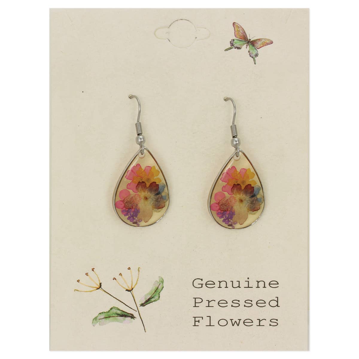 ZAD jewelry Cottage Floral Multicolor Dried Flower Earrings