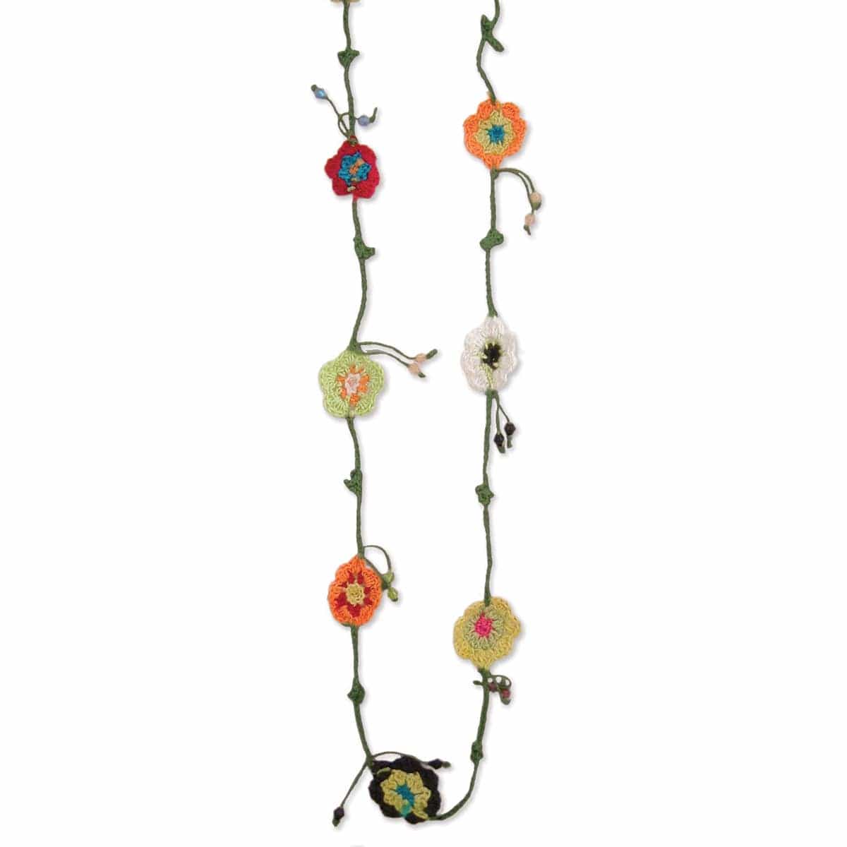 ZAD jewelry Crochet Flower Long Necklace
