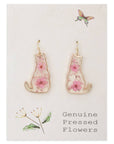 ZAD jewelry Feline Friend Cat Dried Flower Earrings