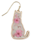 ZAD jewelry Feline Friend Cat Dried Flower Earrings