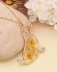 ZAD jewelry Floral Friend Gold Dog Dried Flower Necklace