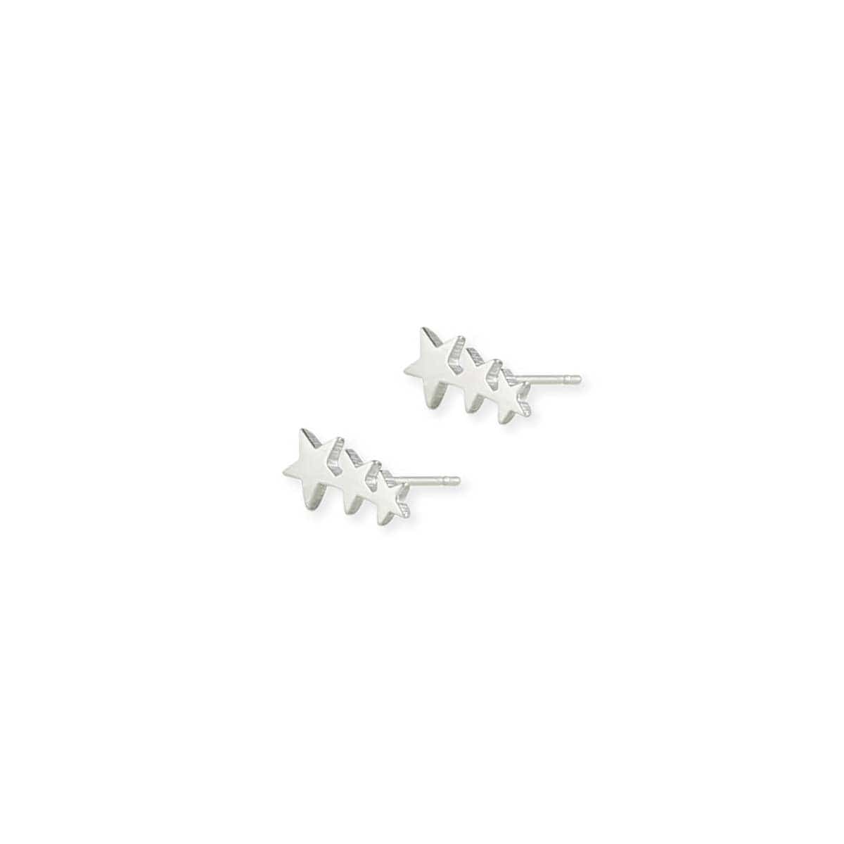 ZAD jewelry Silver 3 Stars Post Earring