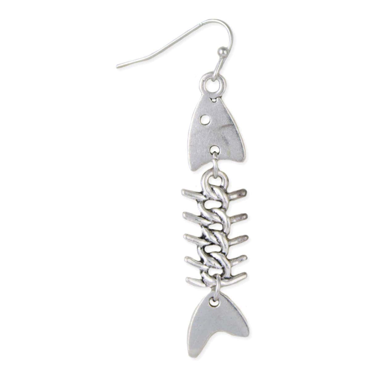 ZAD jewelry Silver Fish Bones Earrings