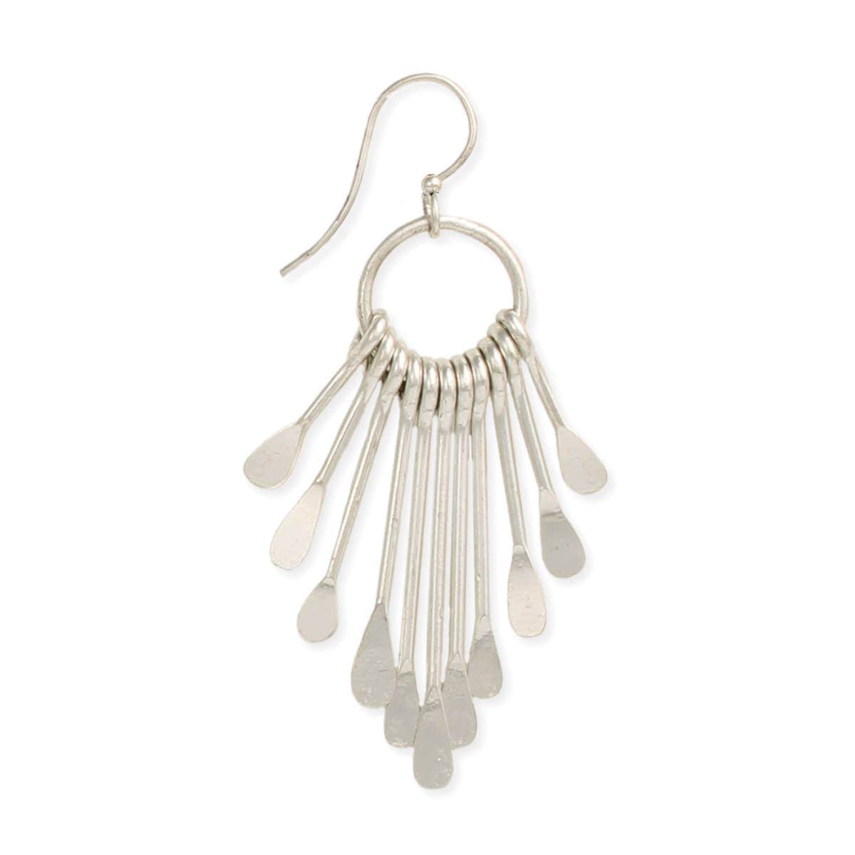 ZAD jewelry Silver Paddle Fringe Earring