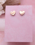 ZAD jewelry The Kiss Fine Art Gold Heart Earrings