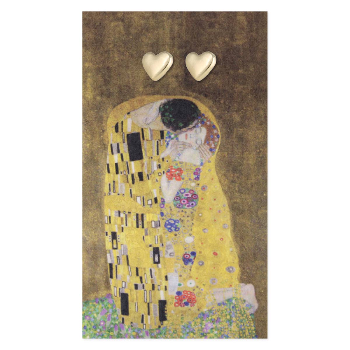 ZAD jewelry The Kiss Fine Art Gold Heart Earrings