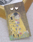 ZAD jewelry The Kiss Fine Art Gold Heart Earrings