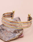 ZAD Mixed Metal Hammered Cuff Bracelet
