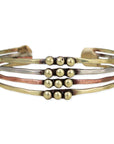 ZAD Mixed Metal Hammered Dotted Cuff Bracelet