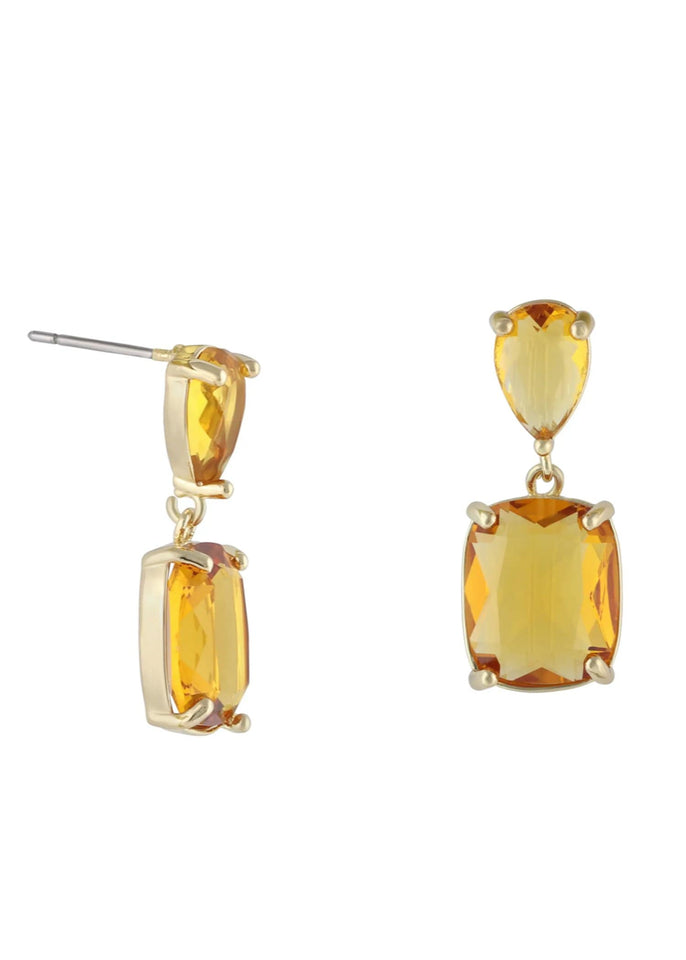 Big Metal London Earring Gold/Topaz Alix Allure Stone Earring