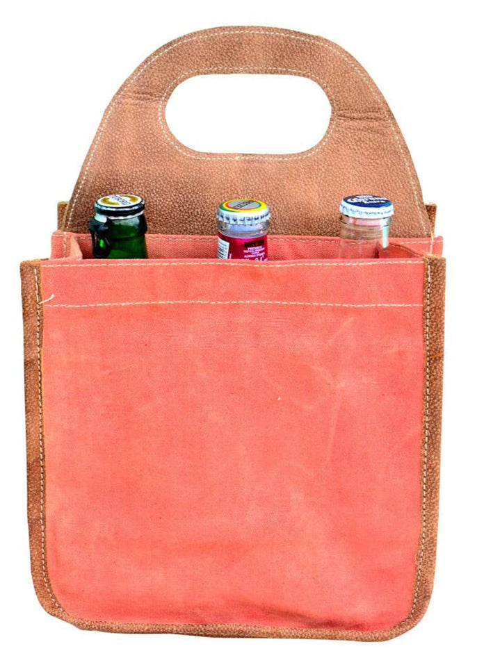 Clea Ray Bags Pink Recycled Fabric Beach Sunset Beer Carrier