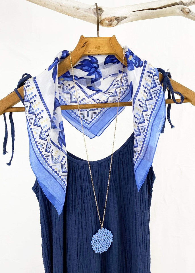 Colores de Otoño Scarf Colores de Otoño Lotus Flower Silk Bandana Scarf