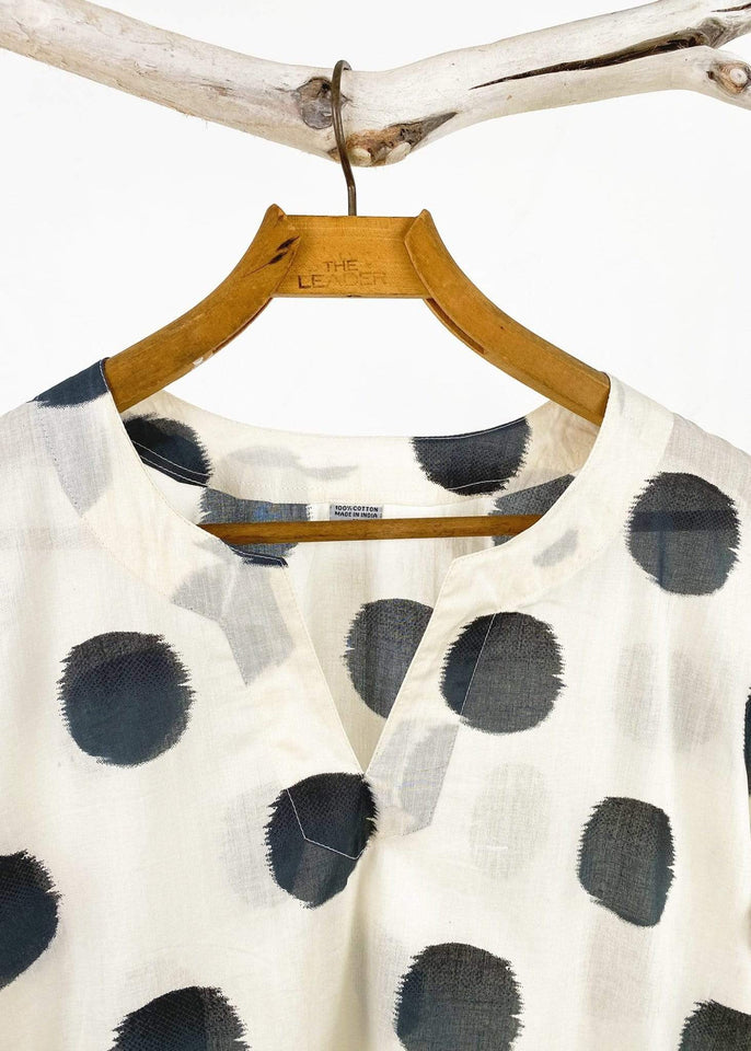 Dolma top Dolma Black and White Dot Printed Tunic