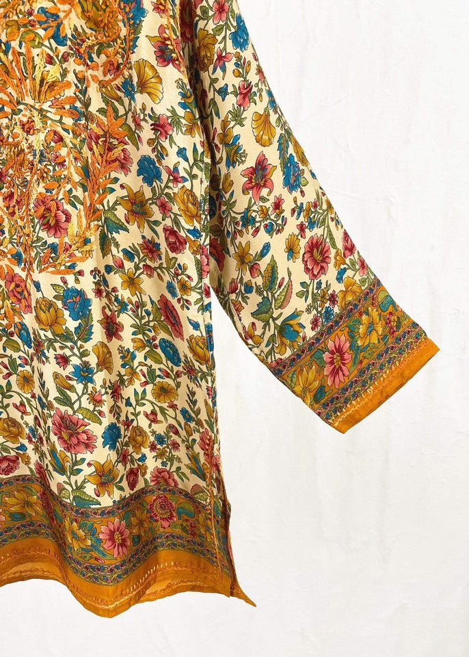 Dolma top Dolma Rust Hand Embroidered Silk Blend Tunic