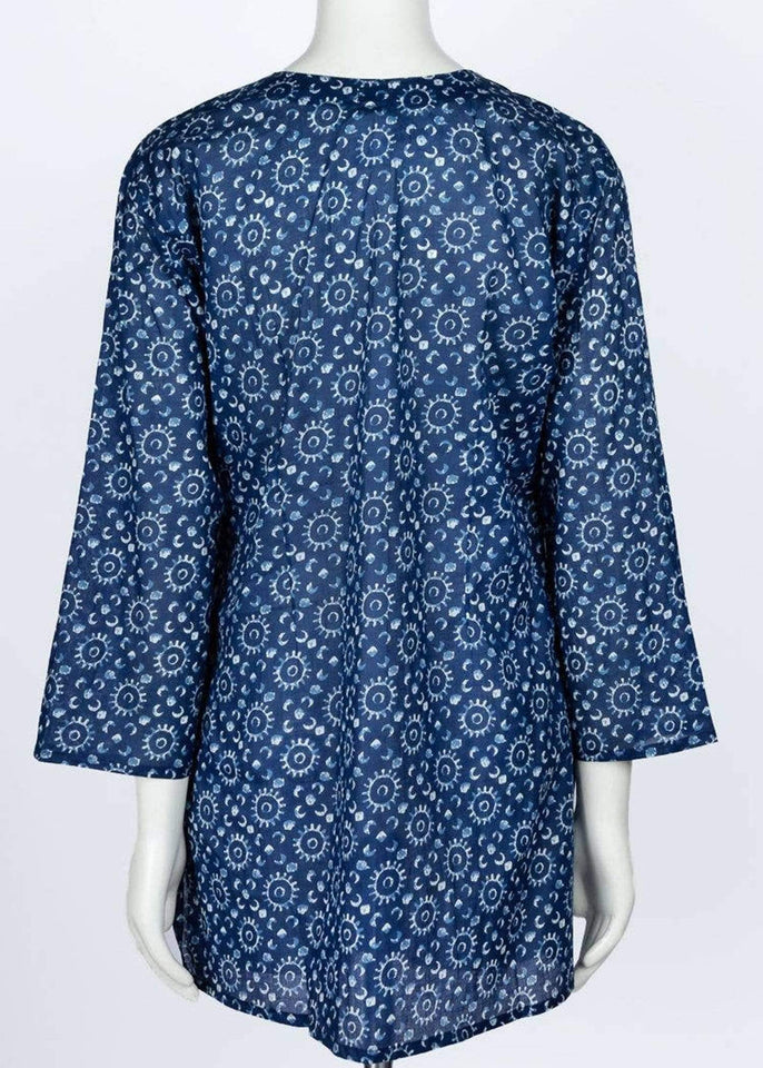 Dolma top Navy Sunburst Printed Tunic