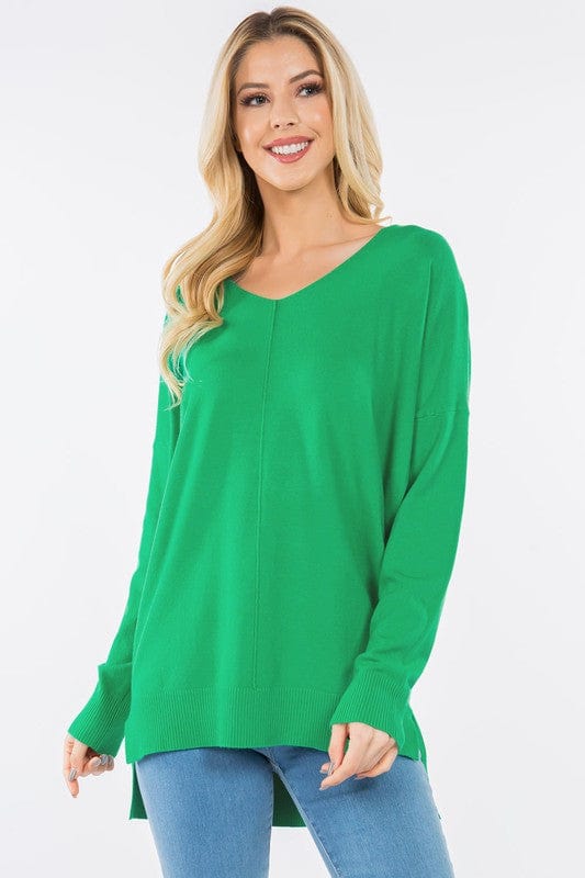 Dreamers top Cucumber / Small/Medium Dreamers Basic V-Neck Sweater - Lots of Colors!